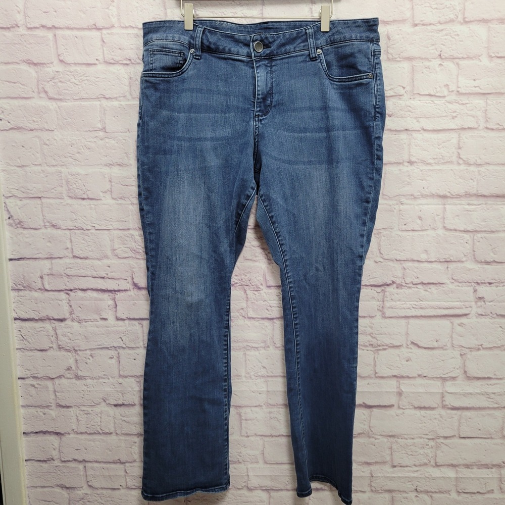 KUT from the Kloth Bootcut Jeans Women 18W Blue Denim High Rise Grunge Slouchy